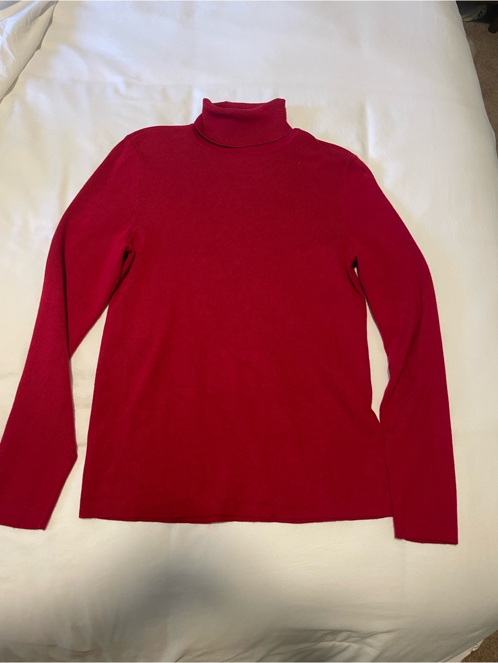 Chico's Bright Red Turtleneck Long-Sleeve Top